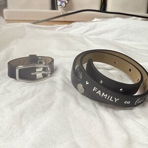 NWT Origami Owl Black/Silver Leather Wrap Bracelet - “Faith Family Love”